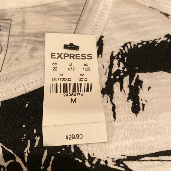 *New* Express short sleeve t-shirt. Color: Black/White. Size: M - Picture 4 of 5